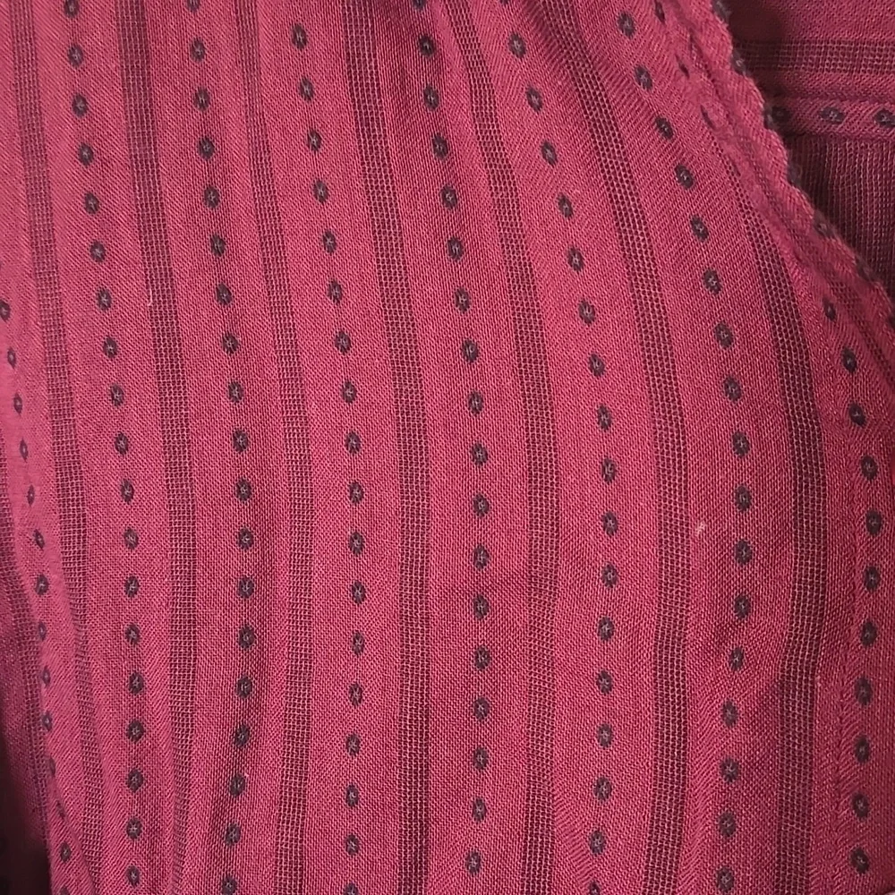 Orvis | Burgundy Button Down Long Sleeve Shirt Size Large